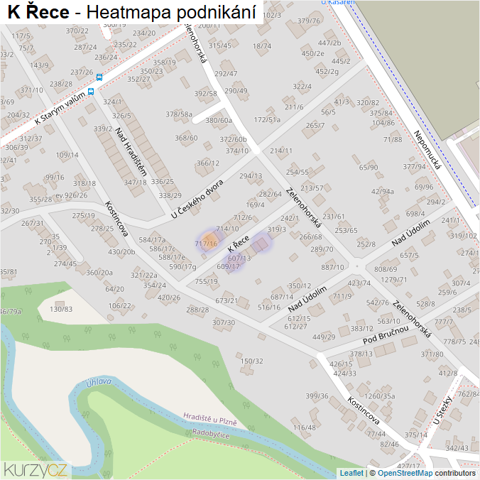 Mapa K Řece - Firmy v ulici.