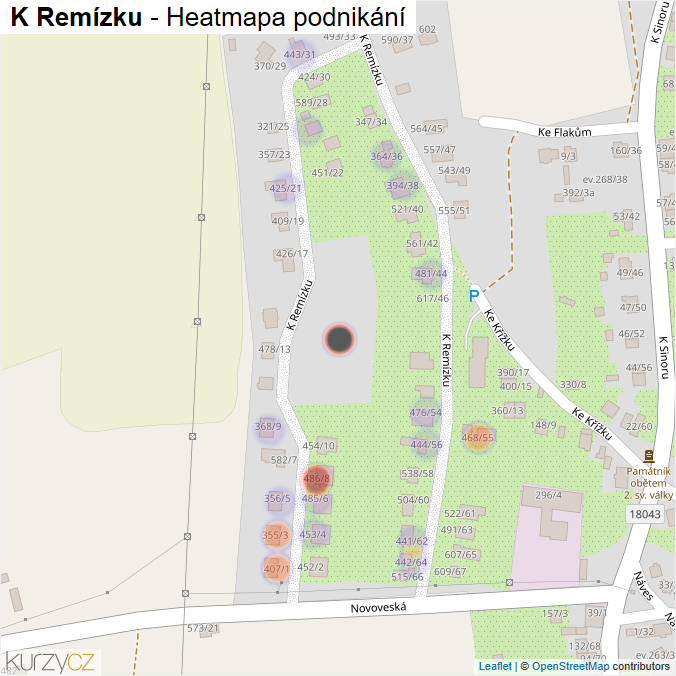 Mapa K Remízku - Firmy v ulici.