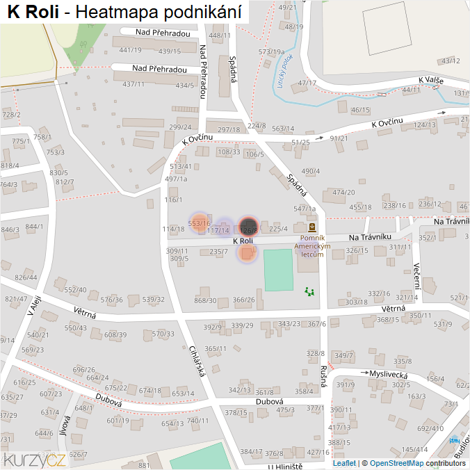 Mapa K Roli - Firmy v ulici.