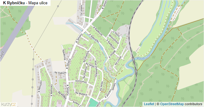 K Rybníčku - mapa ulice