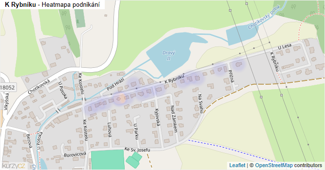K Rybníku - mapa podnikání