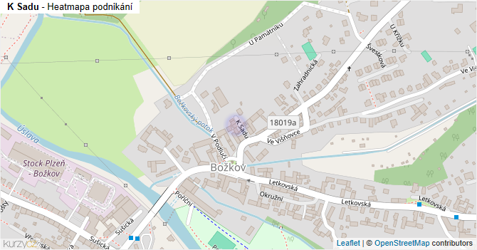 K Sadu - mapa podnikání