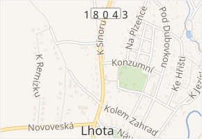 K Sinoru v obci Plzeň - mapa ulice