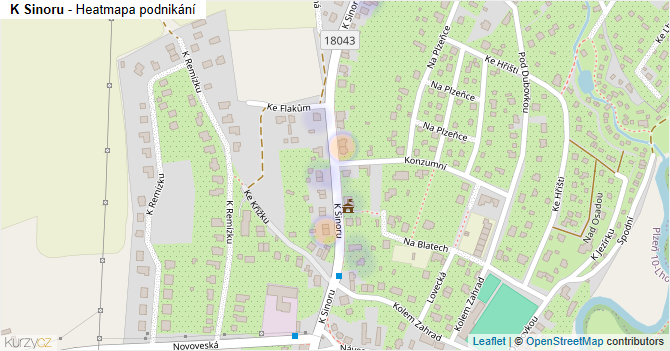 K Sinoru - mapa podnikání