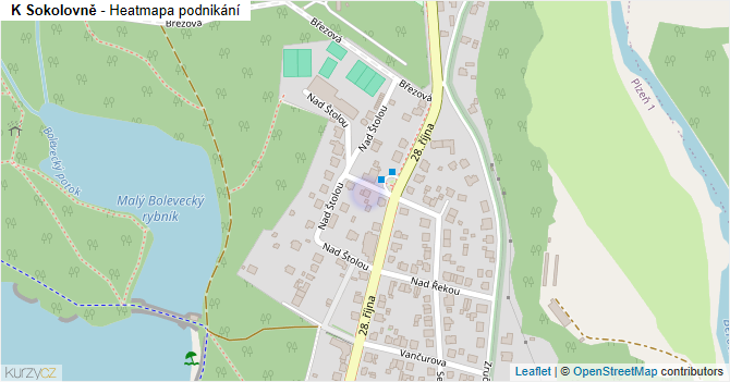 K Sokolovně - mapa podnikání
