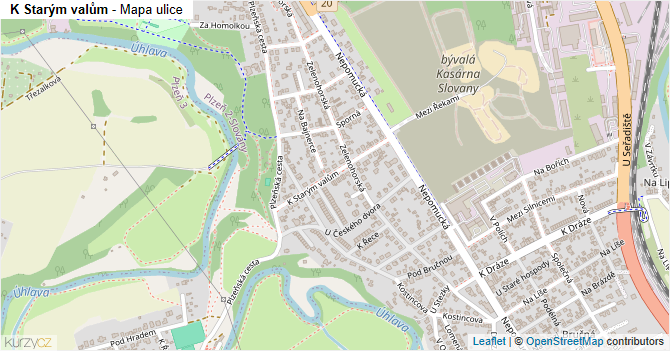 K Starým valům - mapa ulice