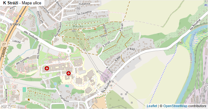 K Stráži - mapa ulice