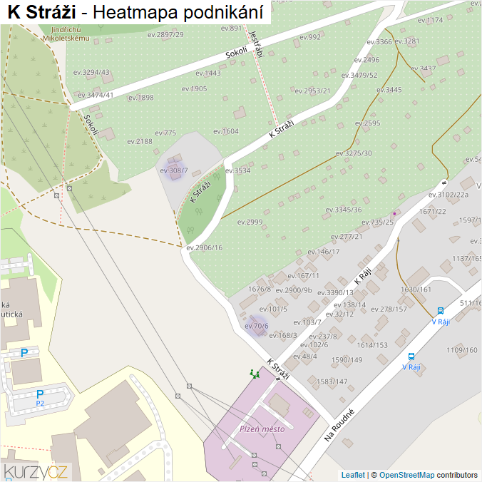 Mapa K Stráži - Firmy v ulici.