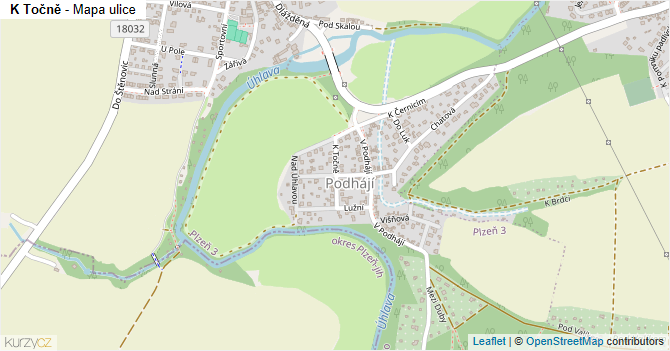 K Točně - mapa ulice