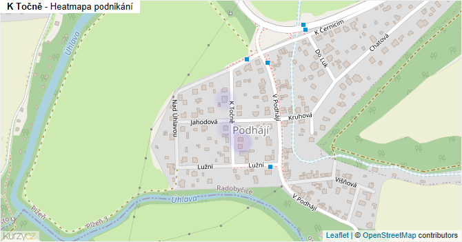 K Točně - mapa podnikání