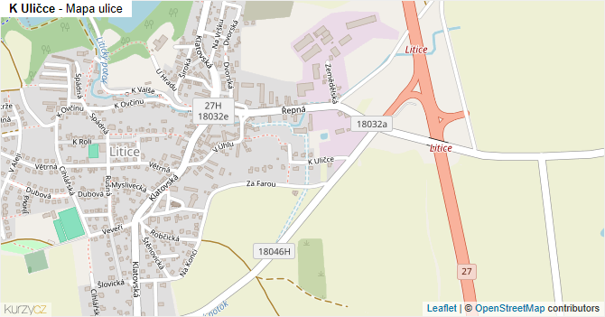 K Uličce - mapa ulice