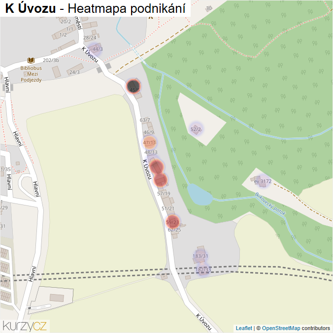 Mapa K Úvozu - Firmy v ulici.