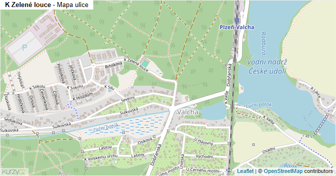 K Zelené louce - mapa ulice
