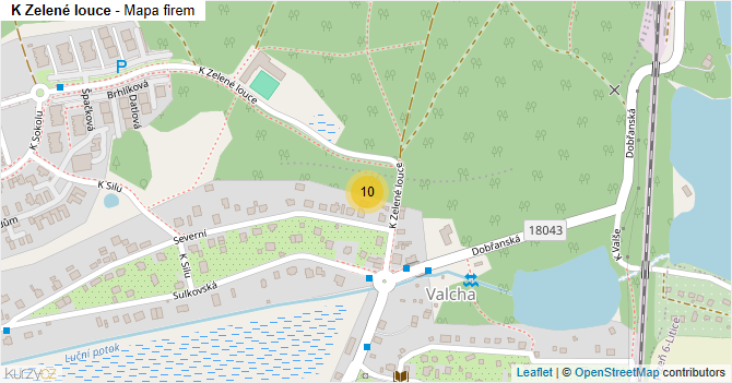 K Zelené louce - mapa firem