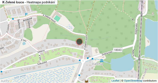 K Zelené louce - mapa podnikání