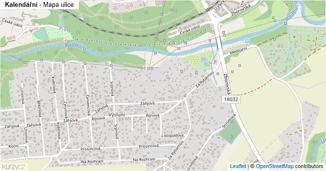Kalendářní - mapa ulice