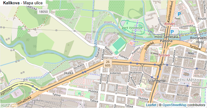 Kalikova - mapa ulice