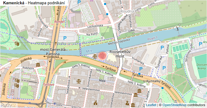 Kamenická - mapa podnikání