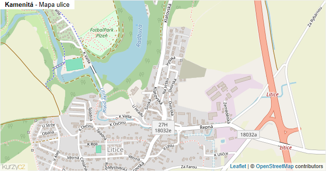 Kamenitá - mapa ulice