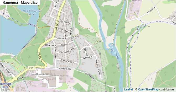 Kamenná - mapa ulice