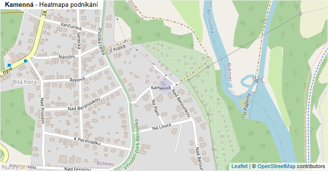 Kamenná - mapa podnikání
