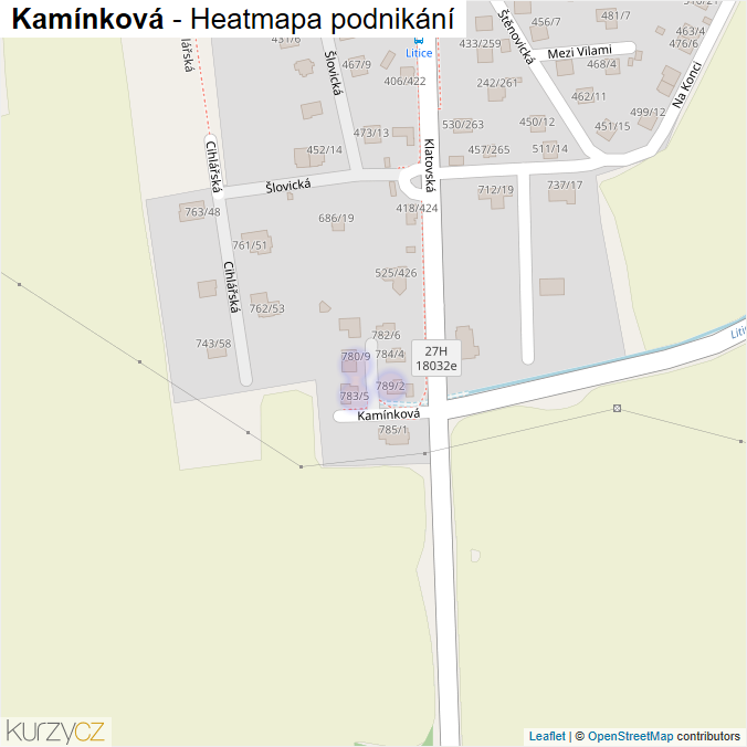Mapa Kamínková - Firmy v ulici.