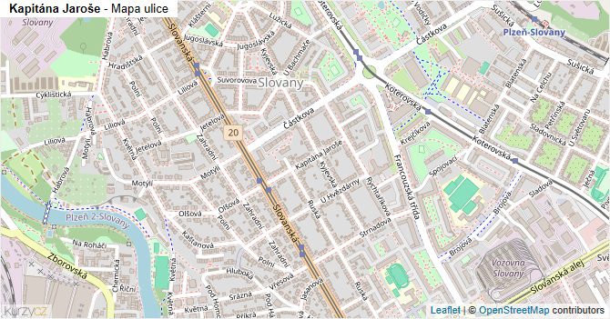 Kapitána Jaroše - mapa ulice