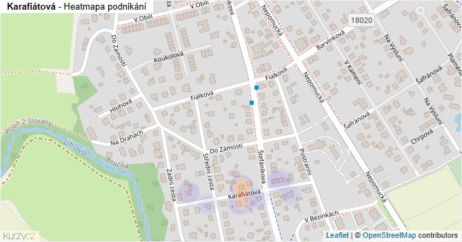 Karafiátová - mapa podnikání
