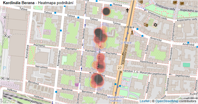 Kardinála Berana - mapa podnikání