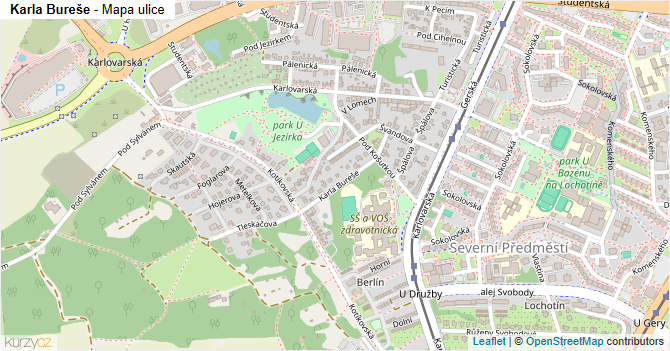 Karla Bureše - mapa ulice