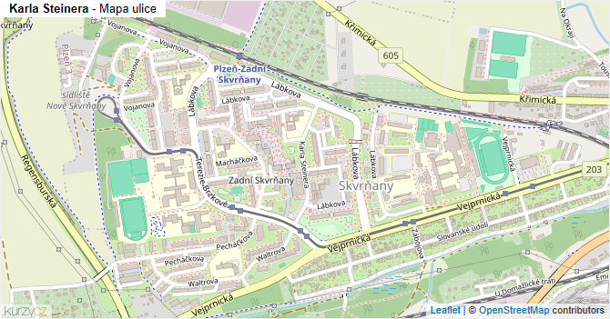 Karla Steinera - mapa ulice