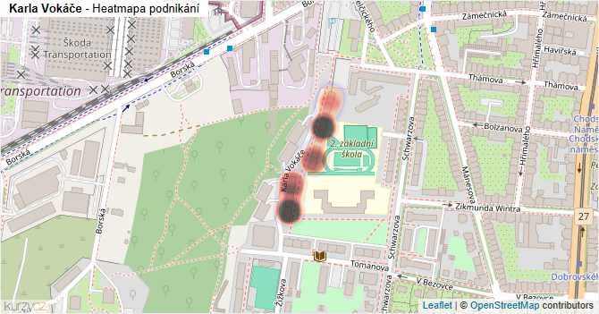 Karla Vokáče - mapa podnikání