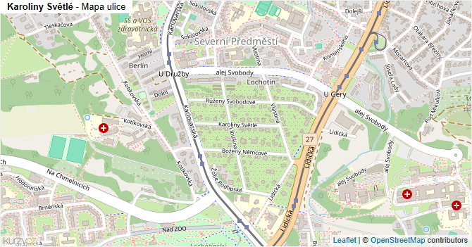 Karoliny Světlé - mapa ulice