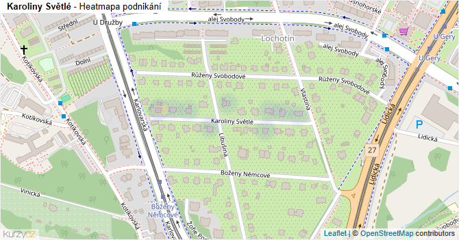 Karoliny Světlé - mapa podnikání