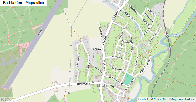Ke Flakům - mapa ulice