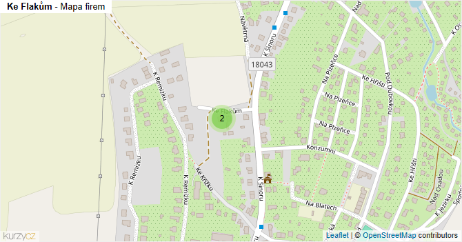 Ke Flakům - mapa firem