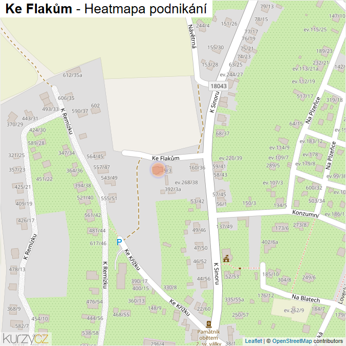 Mapa Ke Flakům - Firmy v ulici.