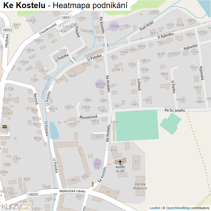 Mapa Ke Kostelu - Firmy v ulici.