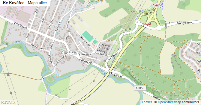 Ke Kovářce - mapa ulice