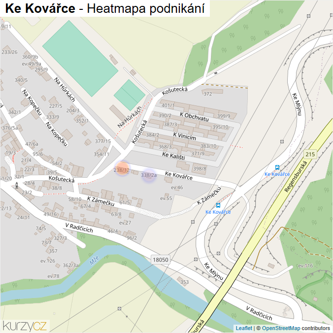 Mapa Ke Kovářce - Firmy v ulici.