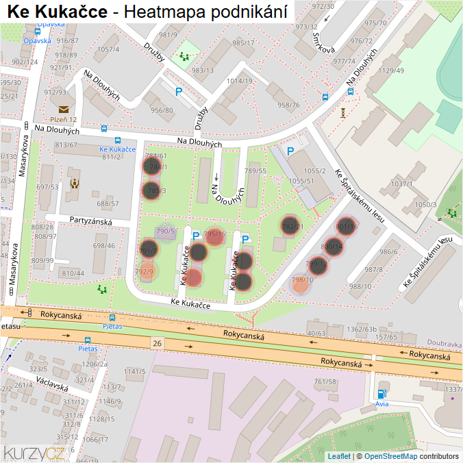 Mapa Ke Kukačce - Firmy v ulici.