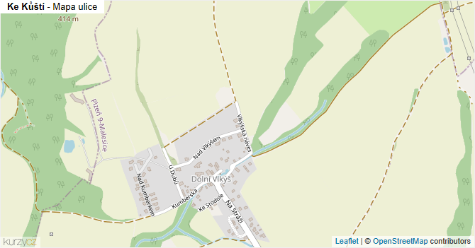Ke Kůští - mapa ulice