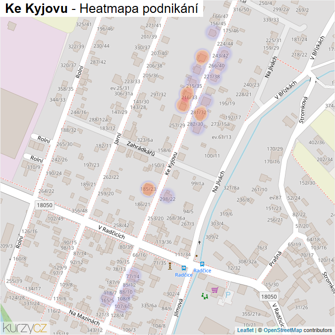 Mapa Ke Kyjovu - Firmy v ulici.