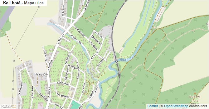 Ke Lhotě - mapa ulice