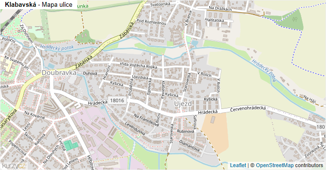 Klabavská - mapa ulice