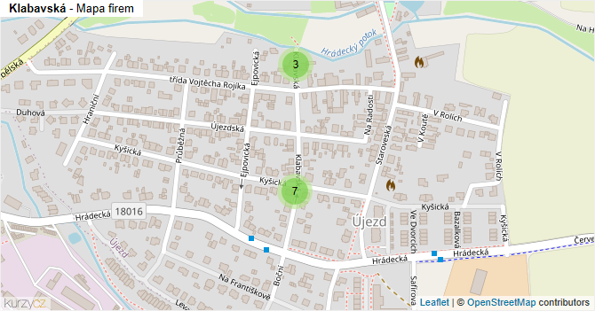 Klabavská - mapa firem