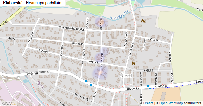 Klabavská - mapa podnikání
