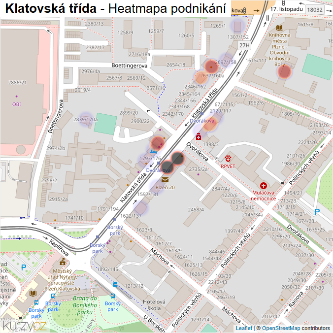 Mapa Klatovská třída - Firmy v ulici.
