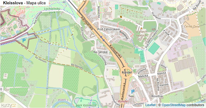 Kleisslova - mapa ulice