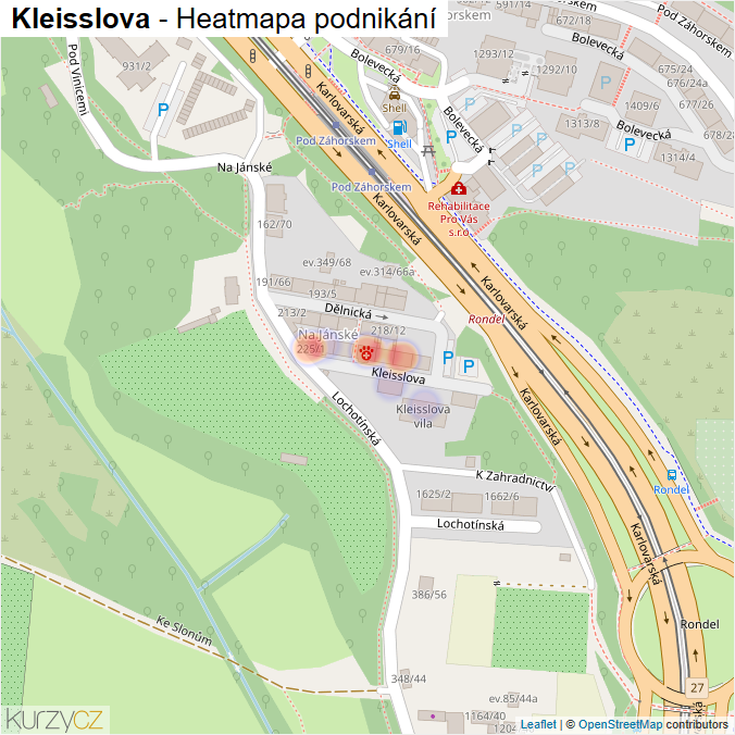 Mapa Kleisslova - Firmy v ulici.